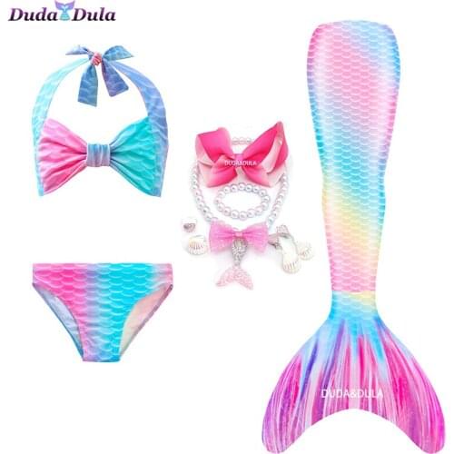 Mermaid Tails for Swimming Swimsuit Covers Kids Swimsuit Sets Mermaid Tail Monofin Bikini Set Cosplay Costume Halloween Costume