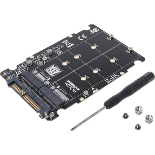 M.2 SSD to U.2 Adapter 2 in 1 M.2 NVMe Key B/M NGFF SSD to PCI-e U.2 SFF-8639 Adapter PCIe M2 Converter Desktop Computer T21A