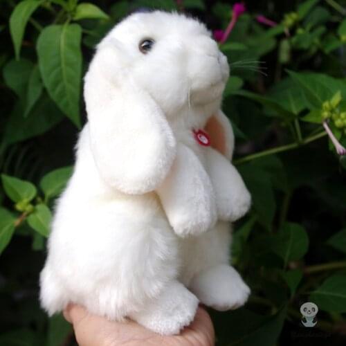 Small White Rabbit Doll Cute Plush Rabbits Baby Toys White Lop Simulation Animal Birthday Gift