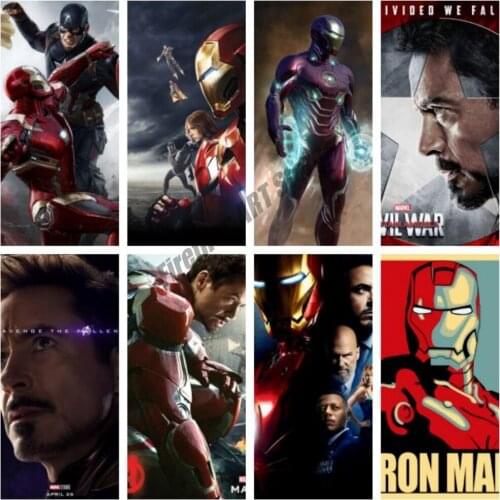 DIY 5D Diamond Painting Iron Man Marvel Superhero Movie Cross Stitch Kits Full Drill Embroidery Diamond Mosaic Home Decor Gift