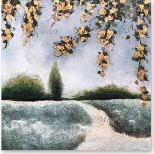 100% Hand-painted Outdoor Landscape Oil Painting Picture Wall Art Unframed Paintings Artwork Unframed Hot Selling Hanging Panel