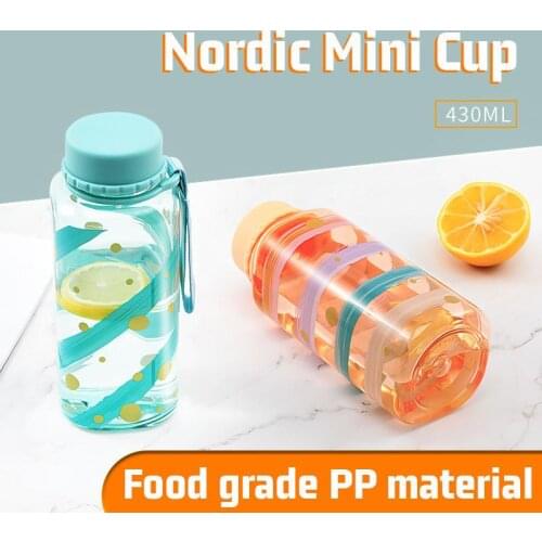 New creative simple plastic cup summer mini cup with straw water bottle portable outdoor adult couple water cup