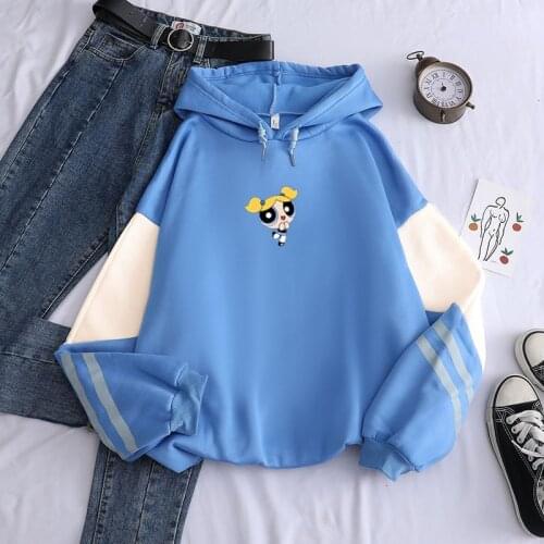 2020 new Blossom Bubbles Buttercup power aesthetic Loose Women Hoodies Hot Harajuku Contrast Color Sweatshirt hoody Female