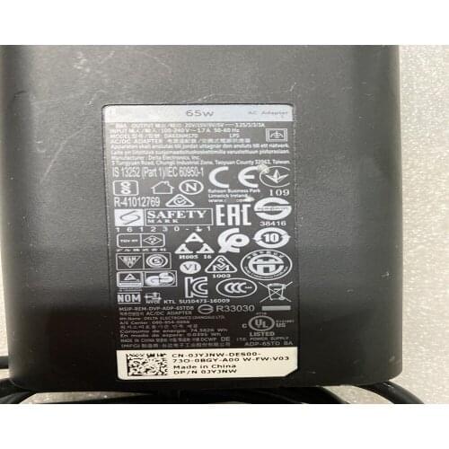 New 0JYJNW JYJNW 20V 3.25A 65W USB Type-C Charger For DELL Laptop DA65NM170 AC Power Adapter