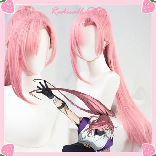 Anime SK∞ Cherry Blossom Cosplay Wig Long Straight Pigtail Pink Ponytail Heat Resistant SK8 the Infinity SK Eight