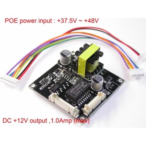 POE splitter Power Over Ethernet regulator module input DC48V / output DC12V 1A (max) support End-Span , Mid-Span types