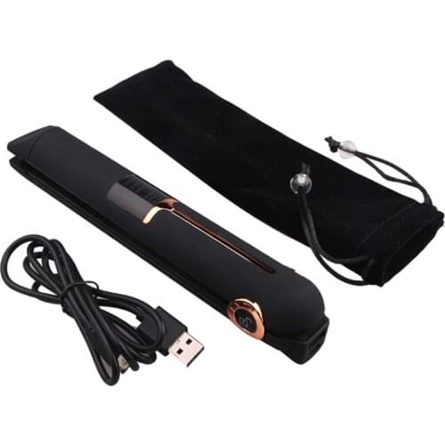 Portable Curling Iron Straight Hair Comb Wireless Ceramic Heating LCD Display Rotating Wave Styler Charger Hairdressing Tool
