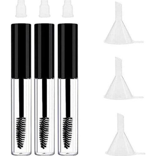 Empty Mascara Bottles With Wand Refillable 3Pcs 10ml Empty Mascara Tube Wand Eyelash Cream Container Bottle DIY Mascara Containe