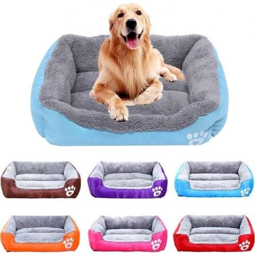 S-3XL Winter Pet Bed Square Nest Soft Fleece Cat Mat Indoor Warm Cushion Waterproof Kennel Pad For Small Medium Large Dogs House