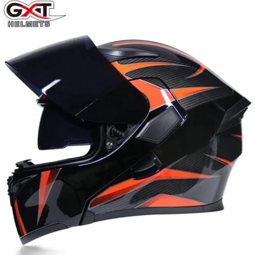 Motocross Helmet Motorcycle Full Face Double-lens Open Face Helmet Anti-fog Four Seasons Bluetooth Helmet
