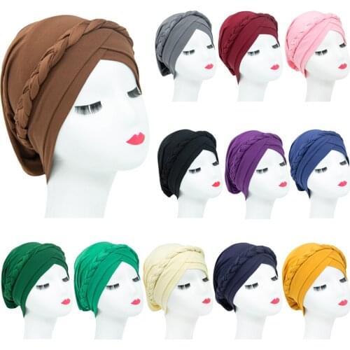 Muslim Women Inner Hijab Turban Tube Hat Chemo Cap Islamic Head Scarf Wrap Braid Bonnet Beanie Hair Loss Cover Underscarf