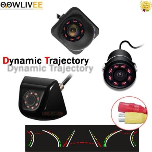 OOWLIVEE Intelligent Dynamic Trajectory 8 IR Security Camera Reverse Camera Rear View Trunk Tracks System For Android DVD Screen