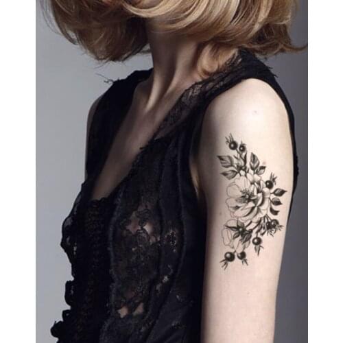 Temporary Tattoo Stickers Sexy Flowers Stamen Bud Bear Fruit Fake Tatto Waterproof Tatoo Neck Legs Arm Large Size for Women Girl