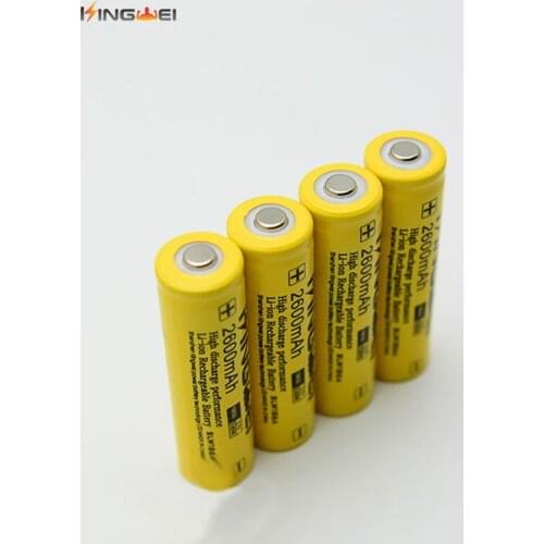 High-Quality KingWei Yellow 2600mah 18650 3.7v Li-ion Rechargeable Pointed Battery Energy Saving Cell Battery