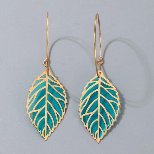 HI MAN Korean Fashion Creative Leaves Stud Earrings Women Exaggerated Personality Anniversary Party Jewelry Accessories