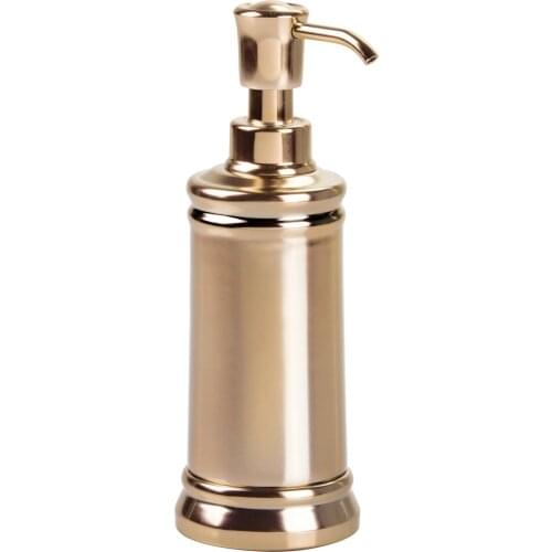 03577ES Interdesıgn Liquid Soap Dispenser Gold Color Steel Model 8x8x20cm 240ml