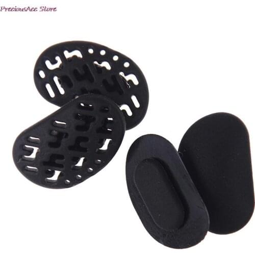 2 Pairs Black Hollow Out Breathable Silicone Anti-Slip Sunglasses Nose Pads 2 Styles