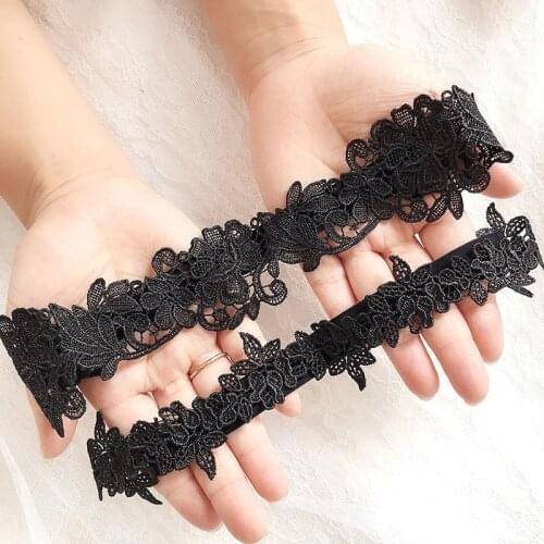 2pcs/ Set Wedding Garters Lace Embroidery Floral Sexy Garters For Women/Bride Thigh Ring Bridal Leg Garter
