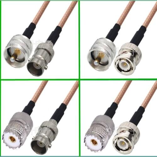 2PCS/Lot UHF To BNC-J/BNC-K Plug Adapter Connector RF Coaxial Extension Pigtail Cable RG316 30CM/50CM/1Meter