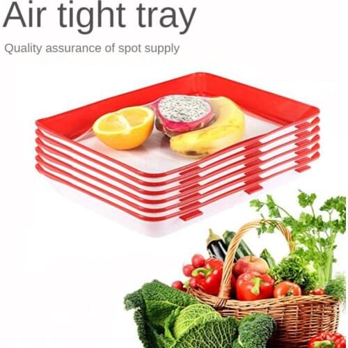 2Pcs Creative Food Vacuum Preservation Tray Microwave Oven Plate Magic Elastic Film Buckle Sealed Kitchen Tool Home Dining Plate