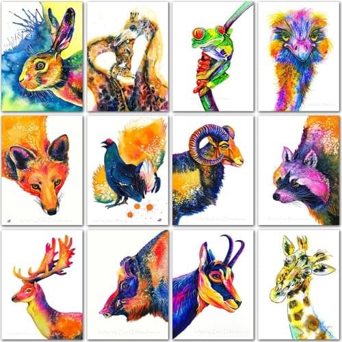 5D DIY Diamond painting animals ostrich giraffe dog cock Full Square Diamond embroidery Cross stitch Full Round Diamond mosaic