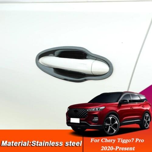 Car Styling For Chery Tiggo 7 Pro 2020-Present External Door Bowl Frame Sequins Stickers Auto Exterior Accessories