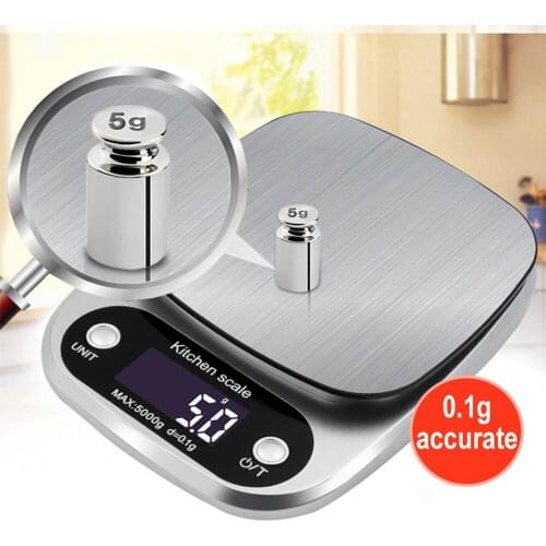 Household Kitchen Scale Electronic Food Scale Baking Scale Measuring Tool Stainless Steel Platform with LCD Display 0.1g