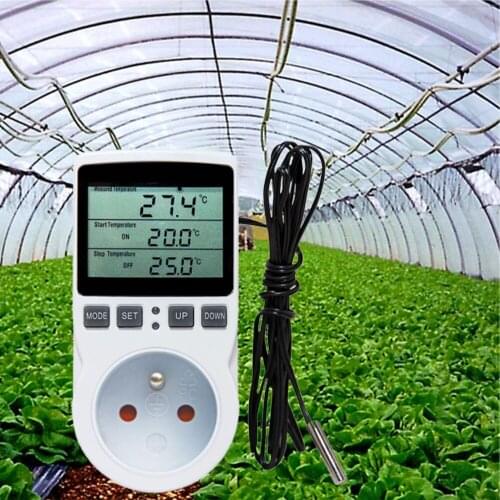 Digital Temperature Controller Socket Wireless Thermostat Socket EU/US/UK/AU/FR Plug Timer Switch Sensor Probe Heating Cooling