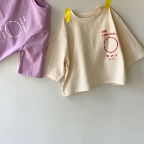Children T-shirt New Relaxed Comfort Summer 2021 Boys and Girls Simple Soft Print Short Sleeves
