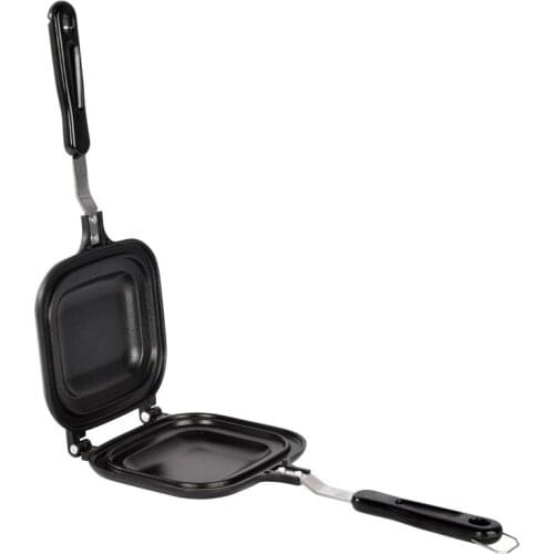 Hot Sandwich Maker Aluminum Alloy Non-Stick Double-Sided Frying Pan Supports for Making Sandwiches Eggs Toast