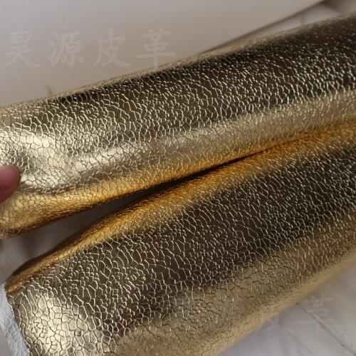 Synthetic PU Metal Melon embossed metallic decorative leather material