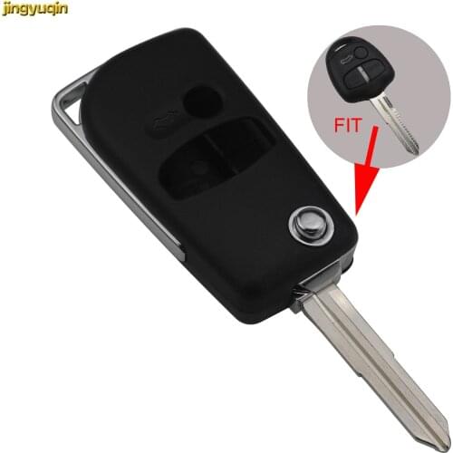 Jingyuqin 10pcs 3 Button Remote Key Shell for Mitsubishi Lancer EX Evolution Grandis Outlander (left Blade) Car Key Case Styling