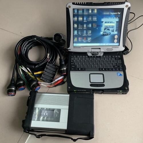 MB SD C5 Star Diagnosis Sd Connect compact 5 diagnosis tool with Super SSD software 2020.03v in cf-19 military laptop 4g