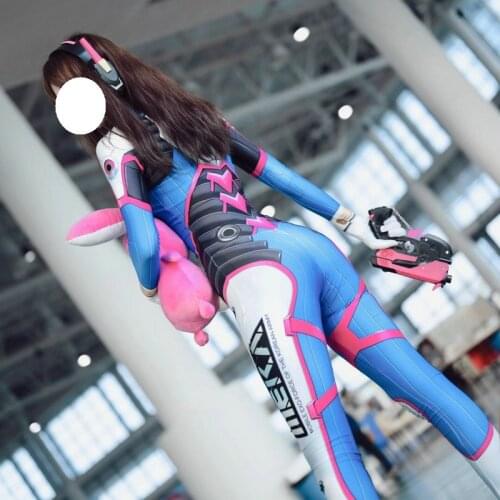 Customize,Free Shipping! Superhero Zentai Suit dva Overwatch D.VA Bodysuit Adults Kids Cosplay Costume,Custom Size Halloween