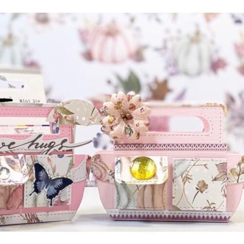 KSCRAFT Cute Crafty Tote Bag Metal Cutting Dies Stencils for DIY Scrapbooking Decorative Embossing DIY Paper Cards