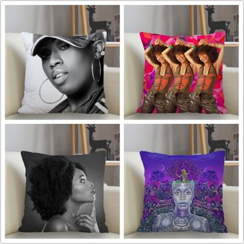 Musife Custom Erykah Badu Pillowcase Home Decoration 45*45cm Zipper Square Pillowcase Throw Pillow Cover Drop Shipping