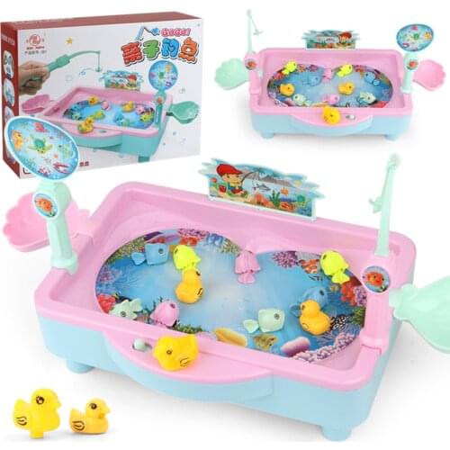 2021 Hot Sale Children Boy Girl Fishing Toy Set Electric Rotating Water Play Interactive Game Magnetic Play Water Infant Toys