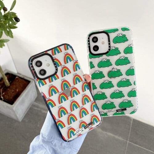 Cute Rainbow Cartoon Dinosaur Animal Phone Case For iphone 11 12 Pro Max SE 2020 7 8 Plus 12Pro XS Max X XR Silicone Soft Cover