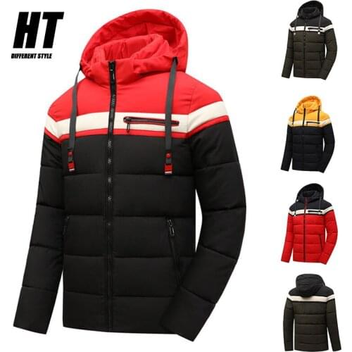 Brand Winter Jacket Parkas Men Hooded Thicken Warm Mens Cotton-Padded Jackets Coats Patchwork Fashion Casual Windproof Outwear