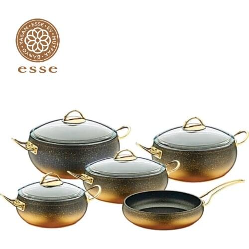 Aluminum Casting Granite Coating Cookware set Pots and Pan 9pcs ,non-stick Dishwasher Safe