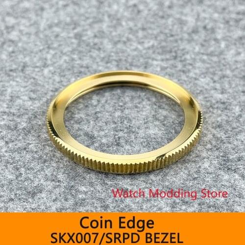 NEW Arrival Coin Edge Bezel Gold Polished Finish 316L Stainless Steel Included Gasket Compatible with SKX007/SKX009/SRPD