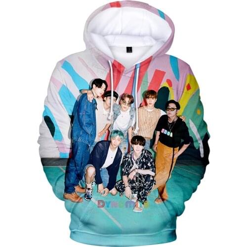 New K Pop KPop Dynamite 3D Hoodies Pullovers Women/men Long Sleeve 3D Hooded Streetwear Kawaii K-pop Clothes Kids 3D Hoody Tops