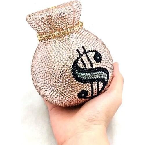 New Designed Luxury Women Evening Pouch Money Bags US Dollar Diamonds Crystal Clutches Party Purses Lucky Bag Diamond Clutch Bag