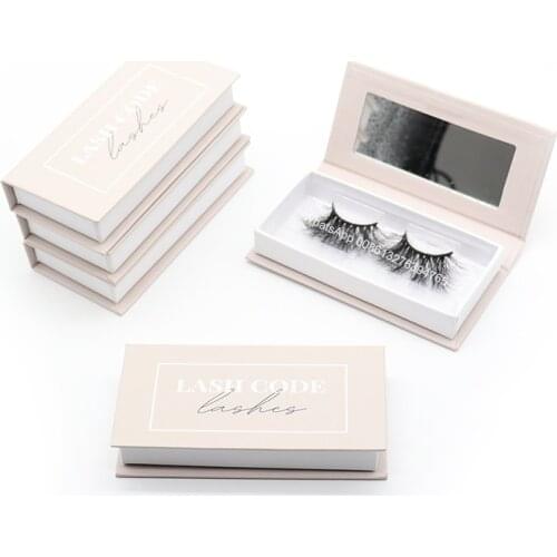 Popular Nude Eyelash Packaging Box Makeup Eyelashes 3D Mink Lashes Wholesale With Packing Custom Private Label Lashbox Empty Box