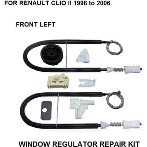 1998-2016 WINDOW REGULATOR COMPLETE CLIP SET RENAULT CLIO II WINDOW REGULATOR REPAIR KIT FRONT-LEFT 2/3 DOOR