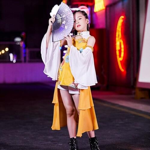Chinese Style Stage Costume Girls Catwalk Cosplay Clothing Hip Hop Jazz Performance Clothes Dancing Competition Wear Suit YS1199