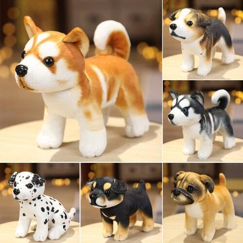 Standing Bulldog Plush Toys Soft Dog Stuffed Animal Shiba Inu Kids Baby Christmas Gifts Sleeping Appease Doll Birthday Gifts