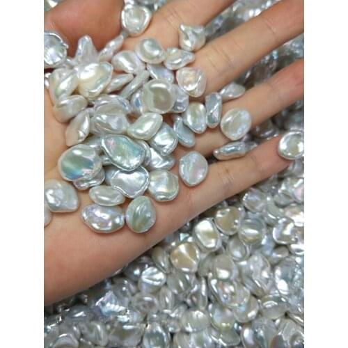 2pieces loose beads freshwater pearl reborn keshi flat baroque 10-11mm for DIY jewelry making FPPJ wholesale beads nature