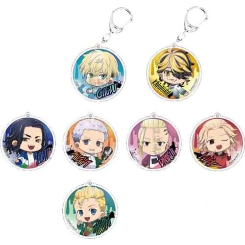 Tokyo Revengers Japanese Anime Keychain Manjiro Ken Takemichi Hinata Atsushi Chibi Cosplay Kawaii Pendant Fans Collection Props