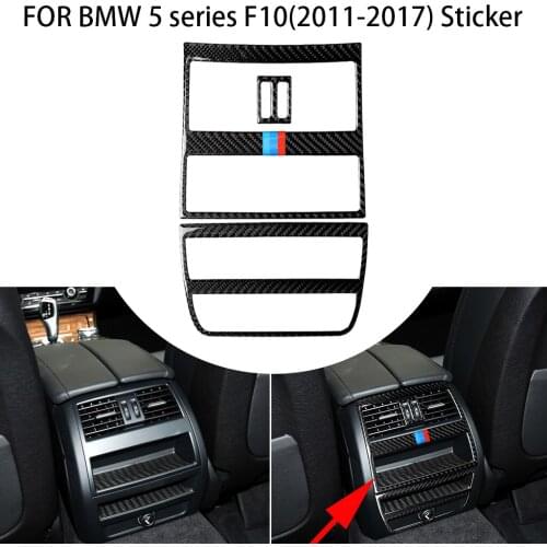 Carbon fiber car interior rear air outlet frame decoration, suitable for BMW 5 series F10 (2011-2017) car stickers